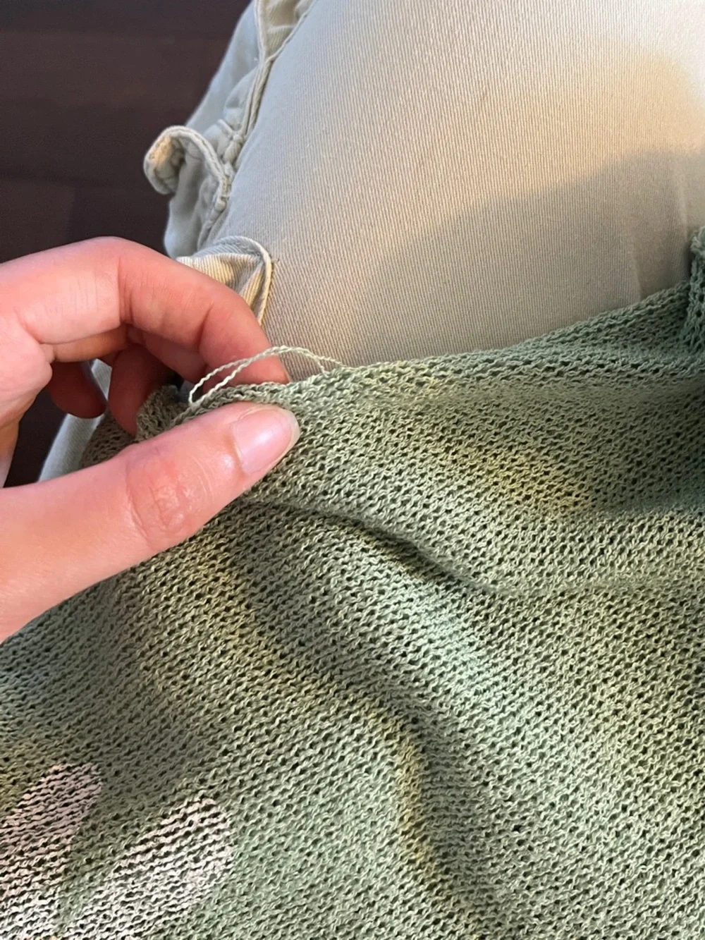 Green Daisy Oversized Knit Sweater - Picture 8 of 9